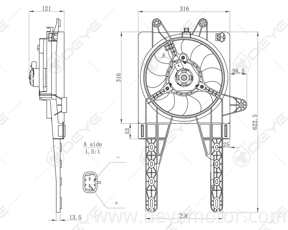 7741201 46541535 46465018 46427347 cooling fan radiator for FIAT PUNTO